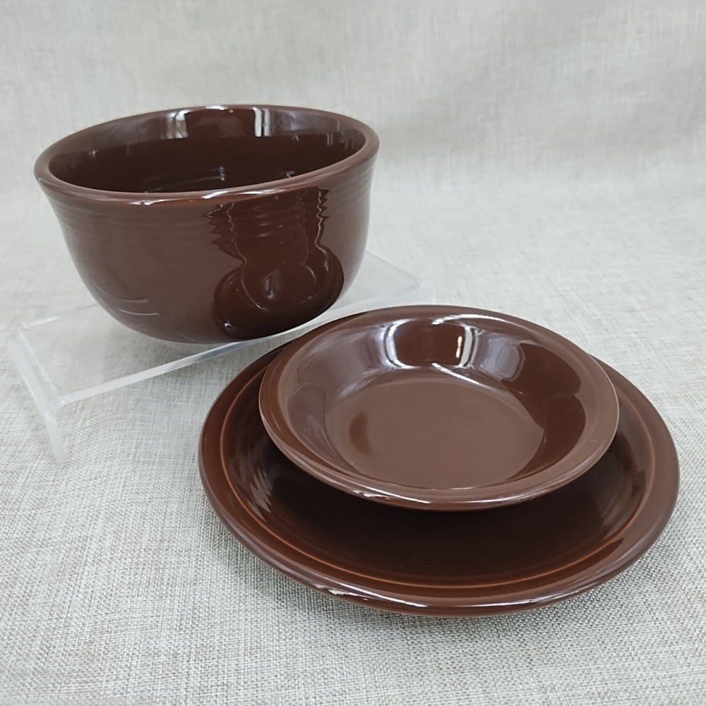 Fiesta Retired Chocolate Gusto, Fruit Bowl, 7" Salad Plate Set LN Condition